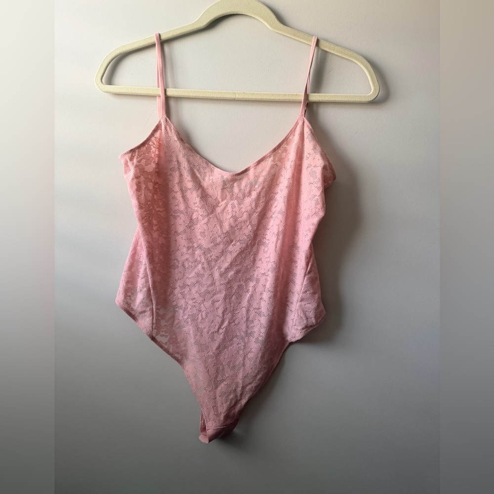 Lululemon Pink Lace Cami Bodysuit